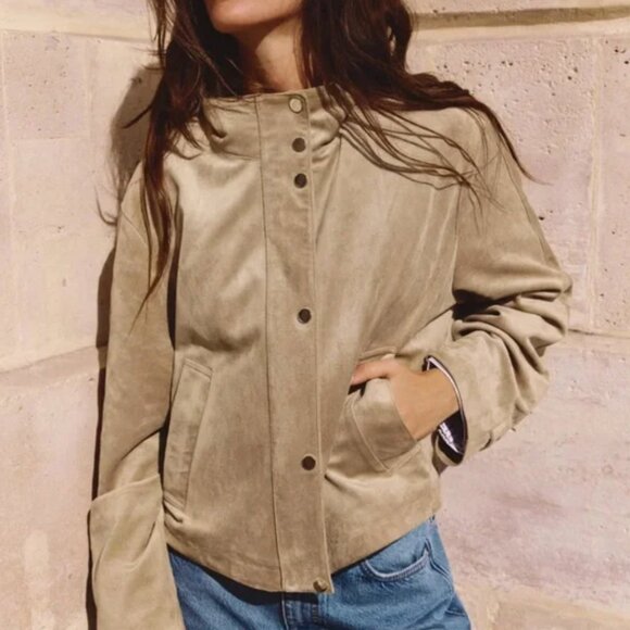 Zara faux suede jacket bomber - New without tag - size XL - Picture 11 of 11